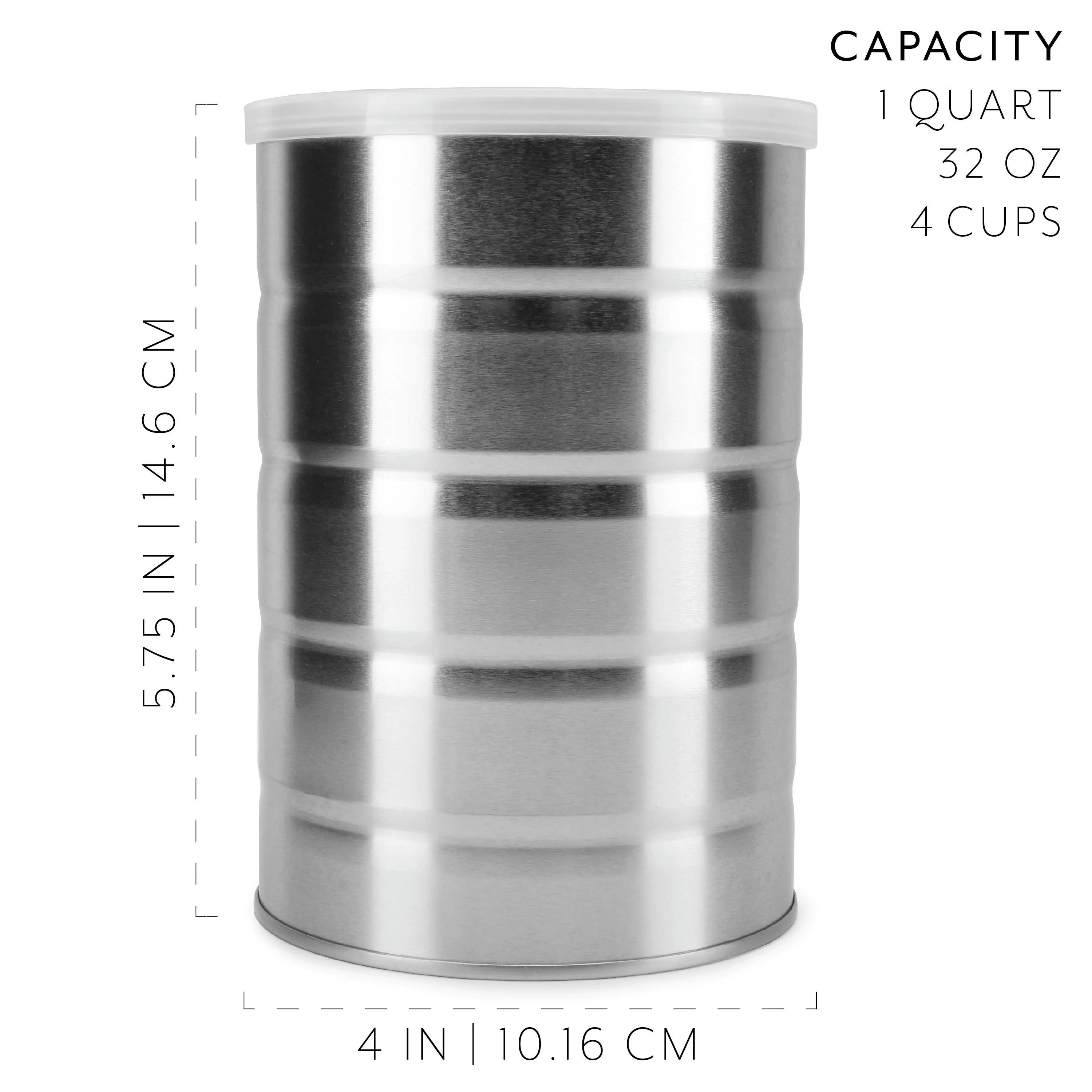 Metal Coffee Cans for Kitchen Storage and Crafts (4-Pack) Y155