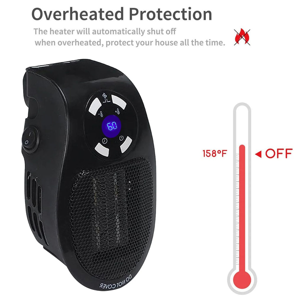 500W indoor portable heater with adjustable thermostat timer S644