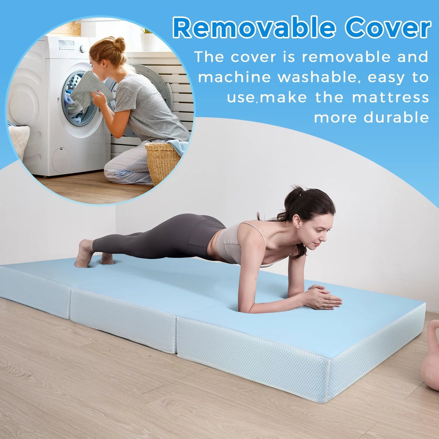 Folding Mattress with Cooling Memory Foam, Washable Cover, Twin C94567