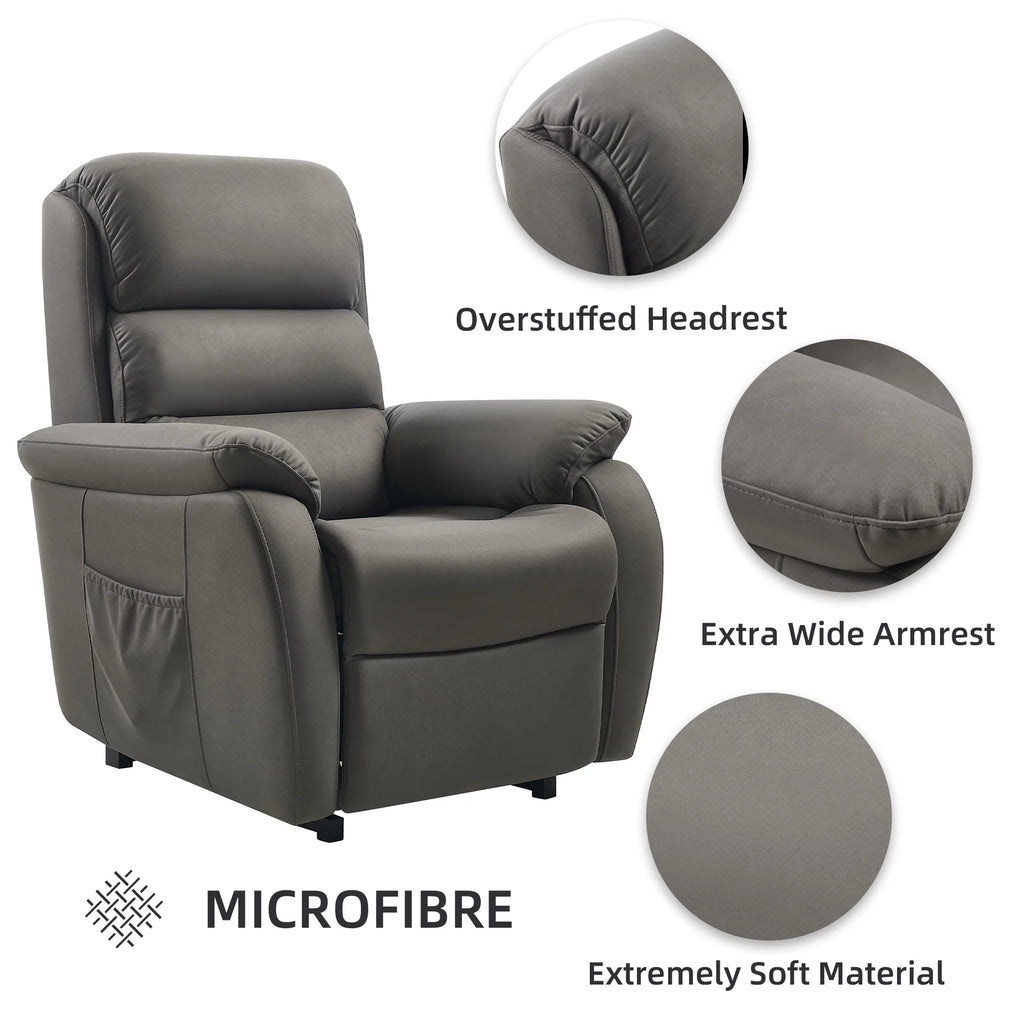 Electric Power Lift Recliner with Massage and Heat for Elderly, Dark Grey C364634