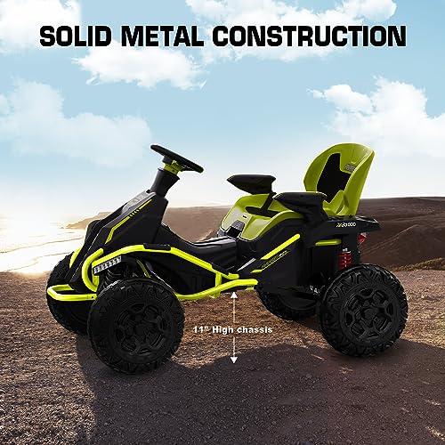 24V 4x4 Ride On Toy for Big Kids, 4x200W Motors, 5MPH, Parent Remote, Wide Adjustable Seat, Green L494349