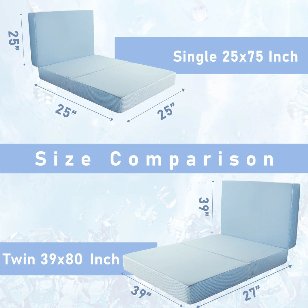 Folding Mattress with Cooling Memory Foam, Washable Cover, Twin C94567