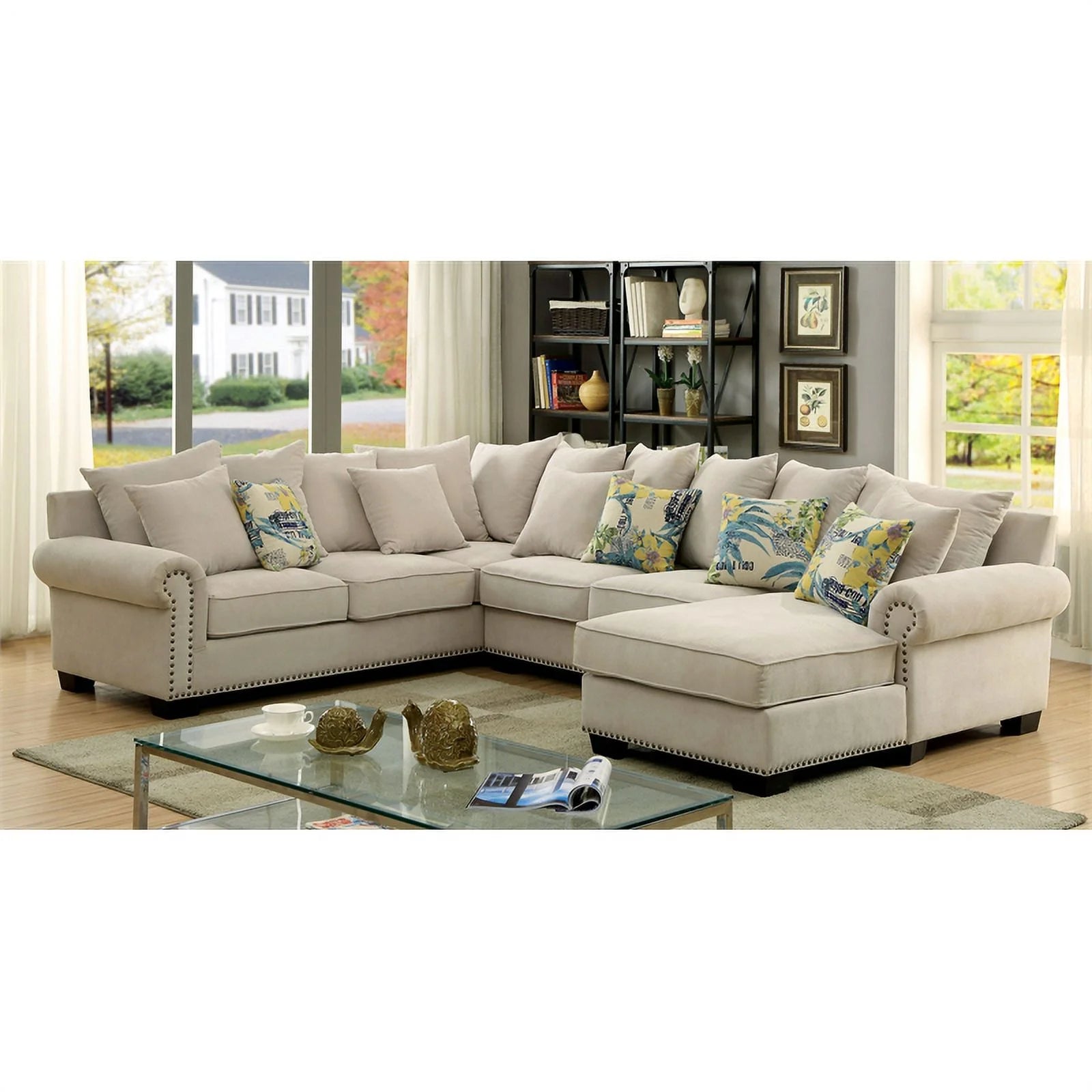 Armless Accent Chair in Beige Y271476