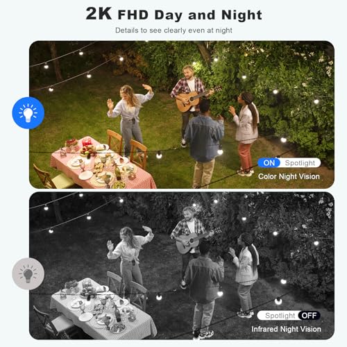 Solar Security Cameras Wireless Outdoor, 2K Pan/Tilt 360° View, WiFi, AI Motion Detection, Color Night Vision L50490
