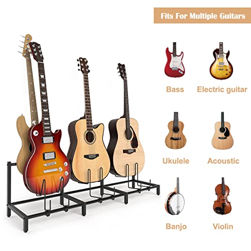 Guitar Rack, 3-Piece Floor Stand with Amp Support, Adjustable Holder for Multiple Instruments X487178