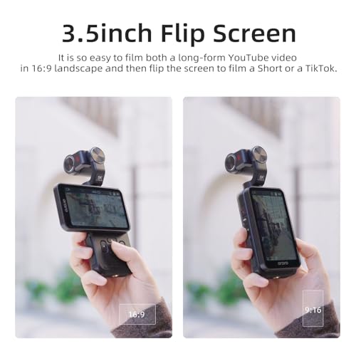 5K Handheld Camera with 3-Axis Gimbal Stabilizer, Rotatable Touchscreen, IR Night Vision, 64G Card W8862