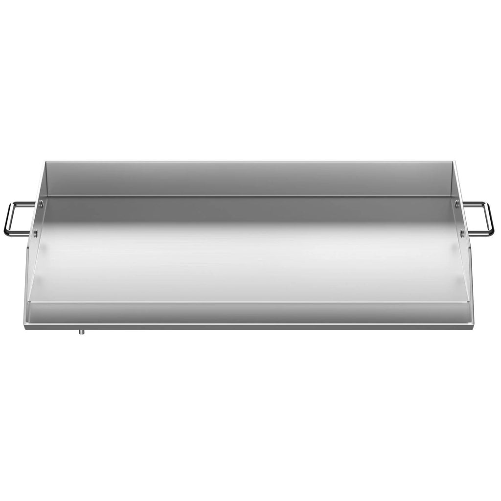 Stainless Steel Flat Top Griddle with Handles and Grease Groove P9122