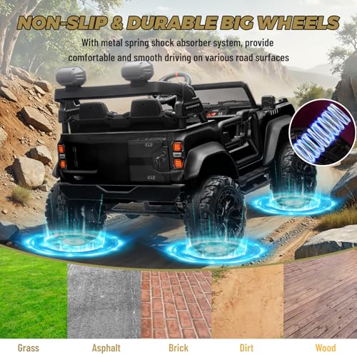 2 Seater Ride On Car for Kids, 24v Electric Truck with Remote Control, Blue O82727