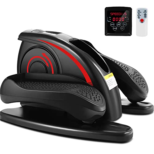 Under Desk Elliptical, Electric Leg Exerciser for Seniors Adults, Quiet Portable Seated Foot Pedal with Remote Control G7774