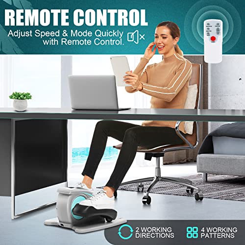 Under Desk Elliptical, Electric Leg Exerciser for Seniors Adults, Quiet Portable Seated Foot Pedal with Remote Control G7774