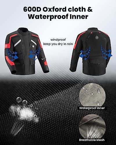 Motorcycle Jacket Adventure Riding Armored Airflow Waterproof I32416