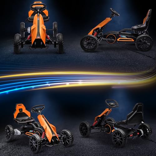 12V Electric Go Kart for Kids, Outdoor Ride-On Toy with Adjustable Speed A571780
