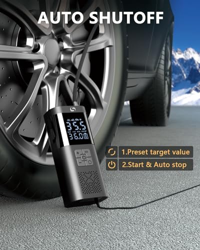 Portable Tire Inflator Air Compressor for Car with Gauge S492