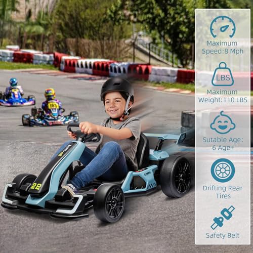Kids Electric Drift Go Kart with Adjustable Seat A945