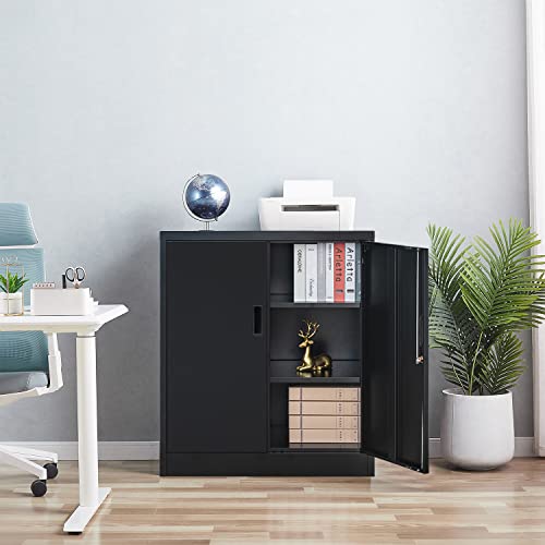 Locking Metal Storage Cabinet with Shelves and Doors L888