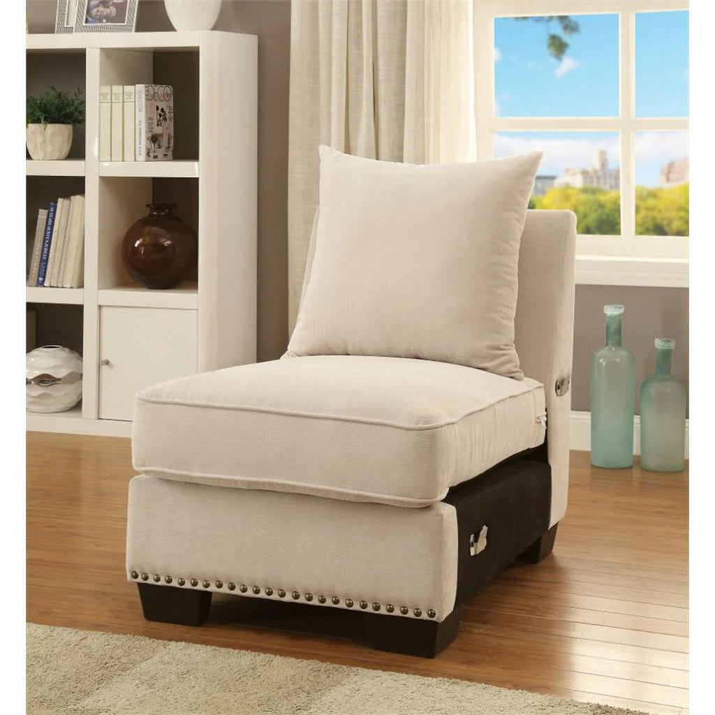 Armless Accent Chair in Beige Y271476