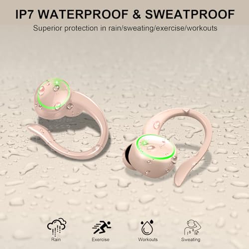 Wireless Earbuds Bluetooth 5.4 with Noise Cancelling Mic, IP7 Waterproof for Running Z469