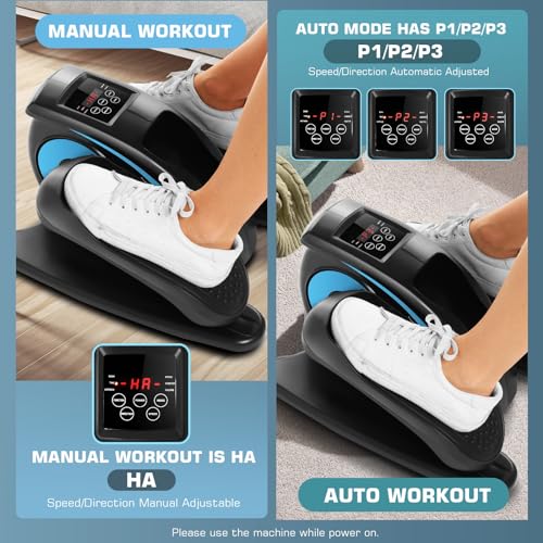 Under Desk Elliptical, Electric Leg Exerciser for Seniors Adults, Quiet Portable Seated Foot Pedal with Remote Control G7774