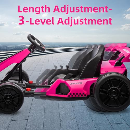 24V Electric Drift Go Kart for Kids, Adjustable Seat, 8mph C10094