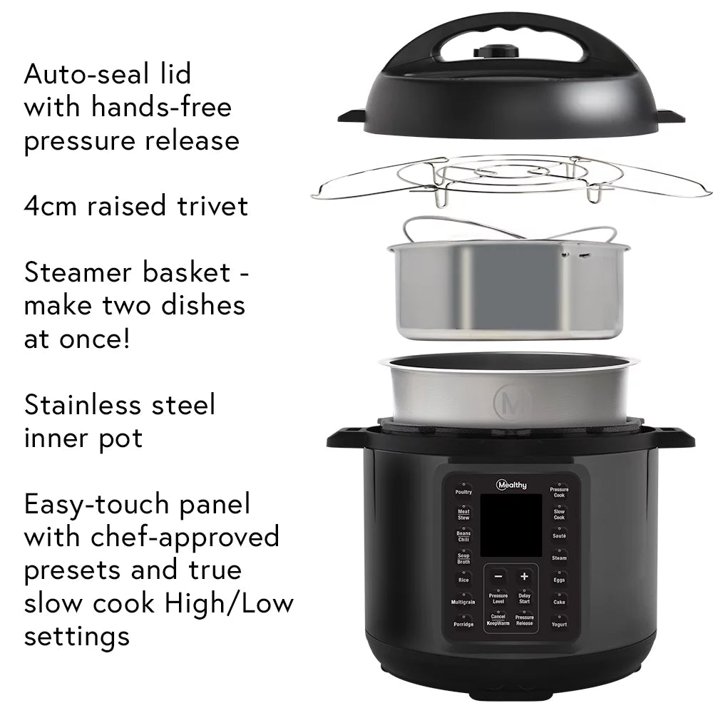 6 Quart Electric Pressure Cooker with Self Sealing Lid H779240