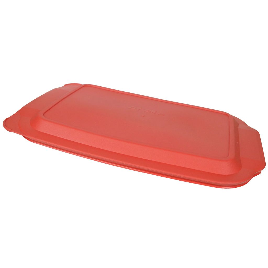 Glass Baking Dish with Red Plastic Lid, 2-Pack E3329