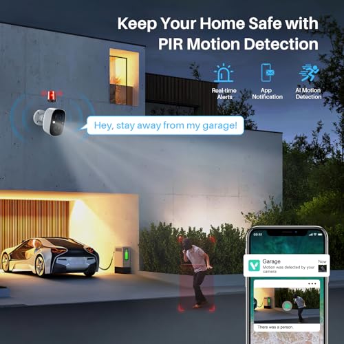 Wireless Outdoor Security Cameras with AI Motion Detection and 2K Color Night Vision F45074