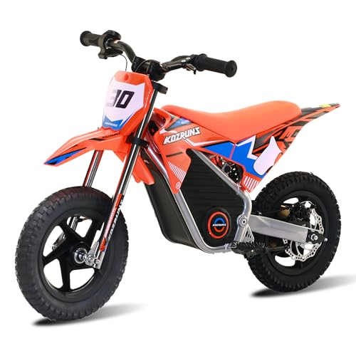Electric Dirt Bike for Kids Aged 4-8, 350W Brushless Motor, 14'' Off-Road Tires, Blue J66927