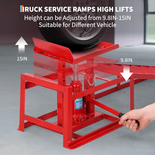 Hydraulic Car and Truck Service Ramps, 11023 Lbs Capacity, Portable Lifts for Oil Changes D8064