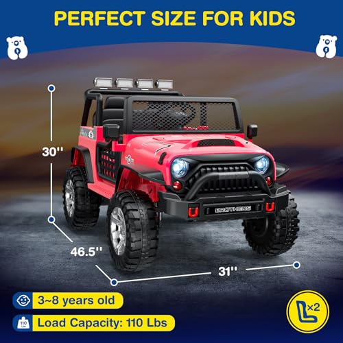 12V Kids Electric Ride On Car with Remote Control, 4-Wheel Suspension, Bluetooth Speaker P8629