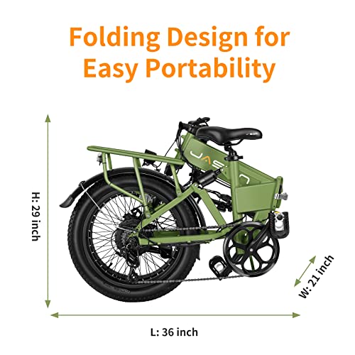 Folding Electric Bike for Adults, 1200W Peak Motor, 28MPH Max Speed, 48V 10AH Removable Battery, 20" Fat Tire M840673