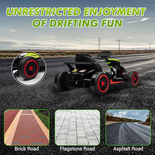 Electric Drift Kart with Adjustable Seat, 24V Ride On Toy for Kids G7951