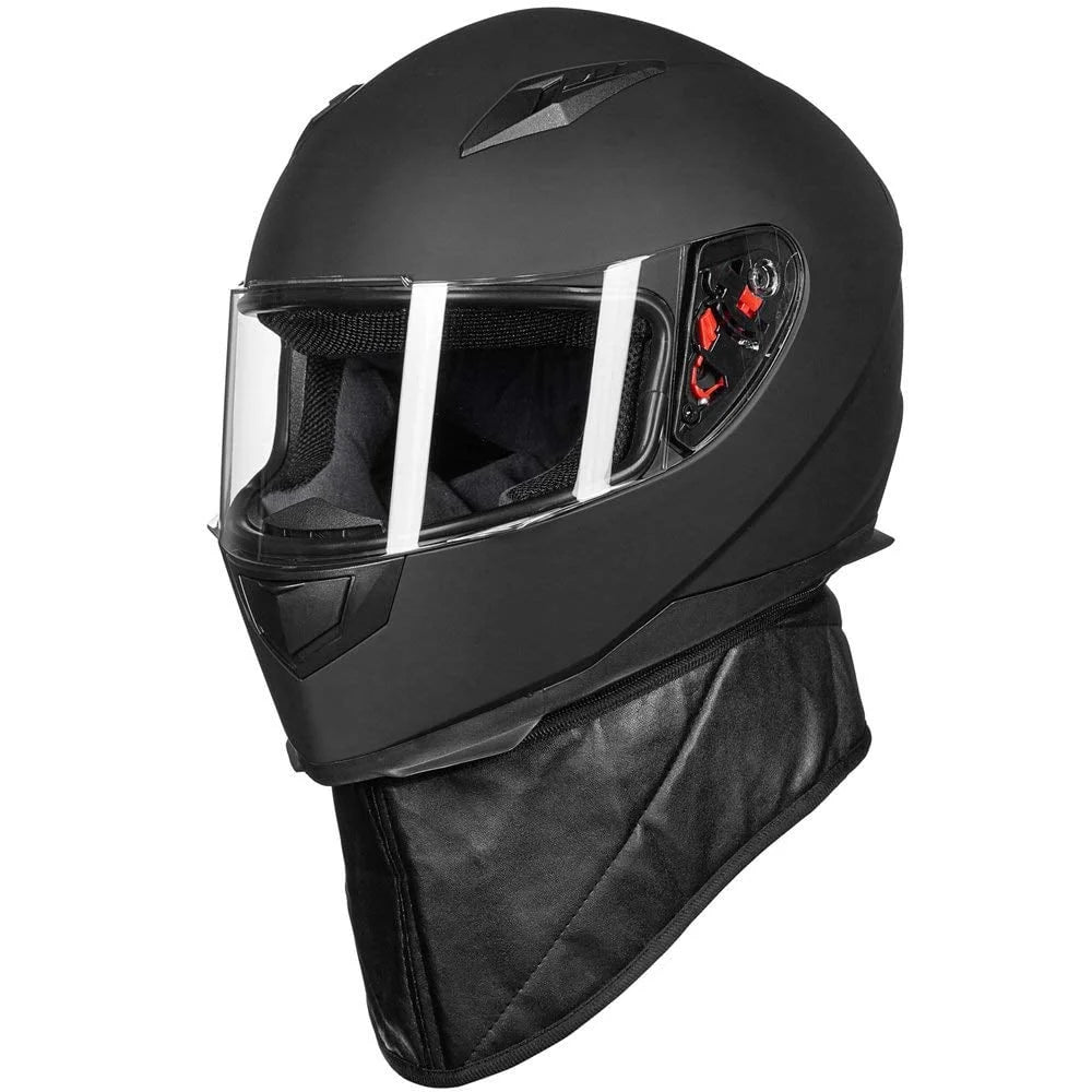 Motorcycle Full Face Helmet with Removable Neck Scarf Q394