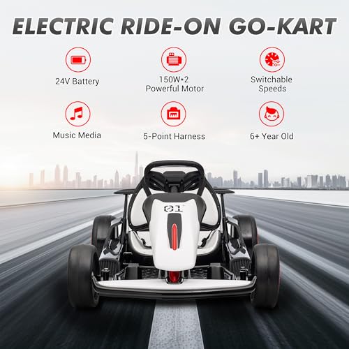 Electric Drift Kart with Adjustable Seat, 24V Ride On Toy for Kids G7951