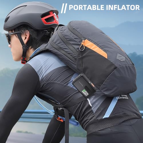 Portable Electric Bicycle Pump, 120PSI, Type-C Rechargeable, Presta & Schrader Valves A866982