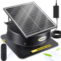 Hybrid Solar Attic Fan with Remote Control 40 Watt Solar Powered Attic Fan, 880-1470 CFM Roof Exhaust Fan, 5-leaf Aluminum Alloy Fan