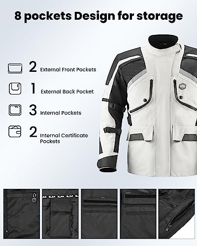 Motorcycle Jacket Adventure Riding Armored Airflow Waterproof I32416