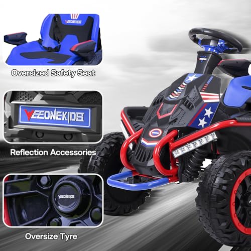 24V Ride on Toy for Big Kids with 4 Motors, Bluetooth Speaker, Adjustable Seat J34962