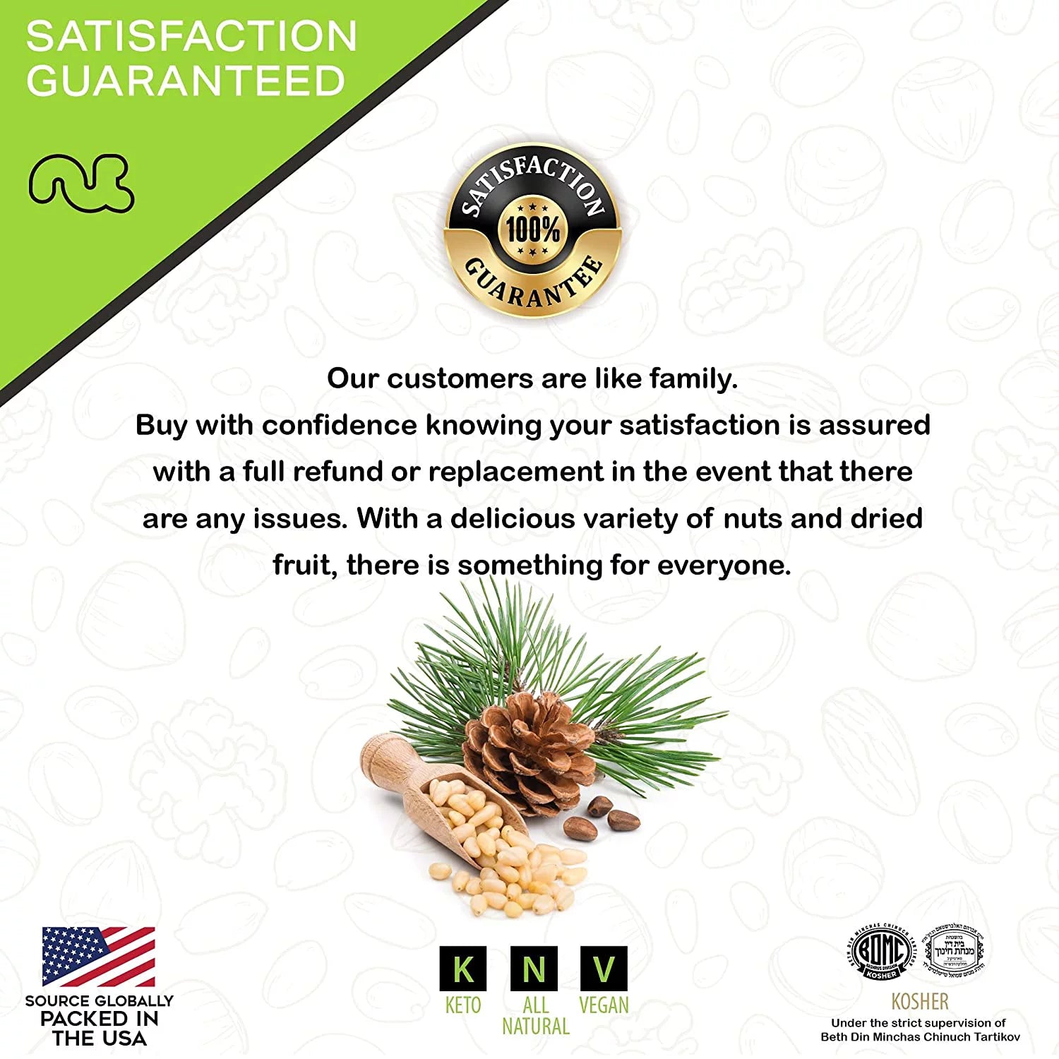 Raw Pine Nuts, Vegan, Kosher, 16oz X348