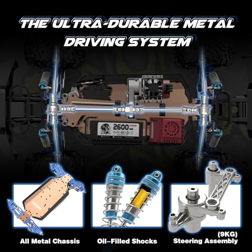 RC Car 1:8 Scale, 4WD Off-Road Monster Truck with Waterproof Design J331