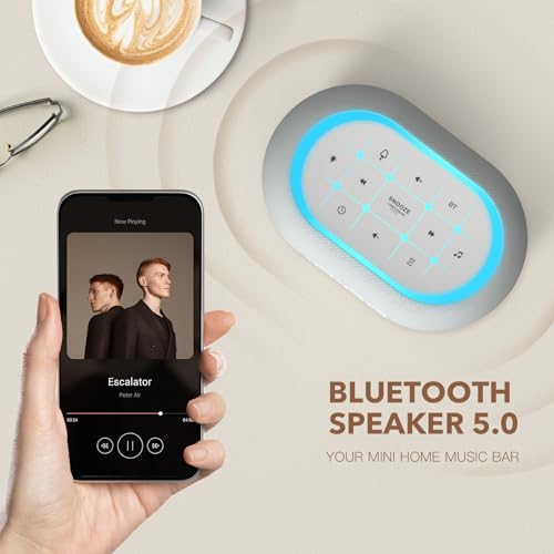 White Noise Sound Machine Alarm Clock with Bluetooth Speaker Q9962