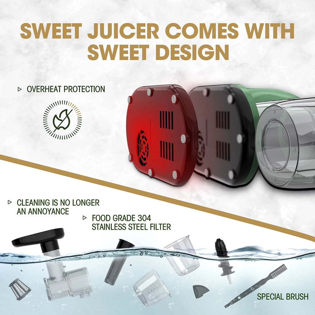 Slow Masticating Juicer for Vegetables and Fruits, Cold Press Extractor C51735