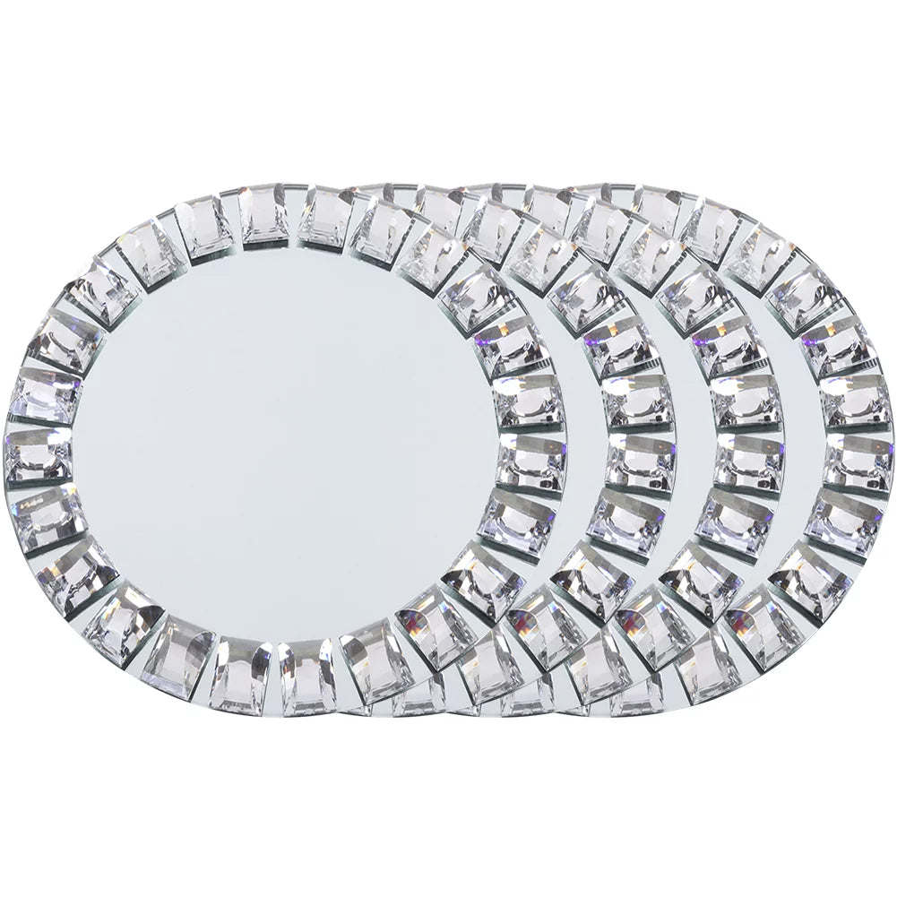 Mirror Charger Plates, Set of 4, Silver N472331