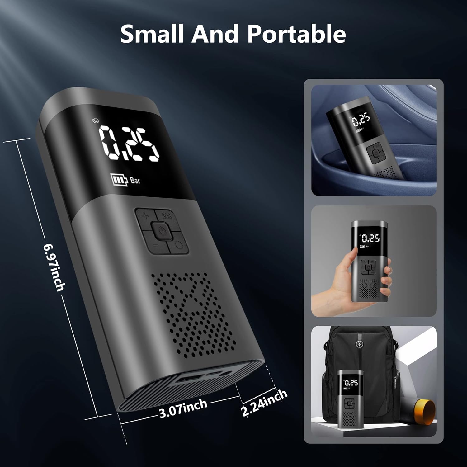 Cordless Tire Inflator Portable Air Compressor with Digital Gauge Z53850