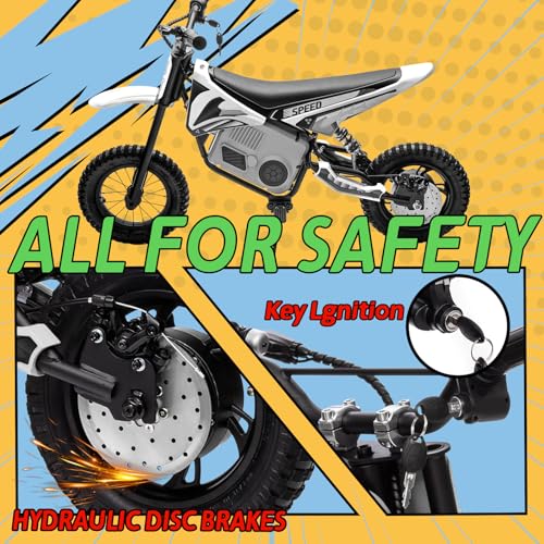 Electric Dirt Bike for Kids 8-14, 16MPH Off-Road Motorcycle with Twist Grip Throttle B563
