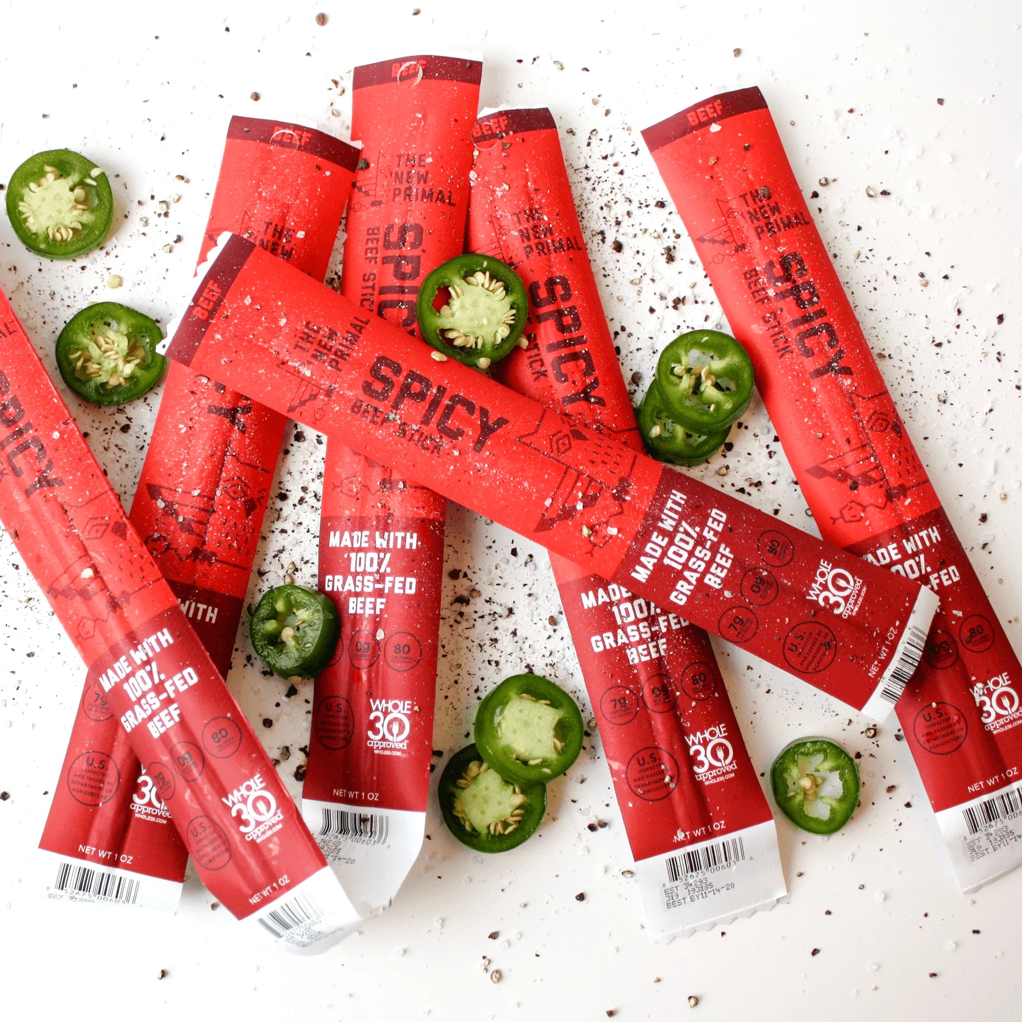 Spicy Beef Meat Sticks, Grass-Fed, Zero Sugar M105