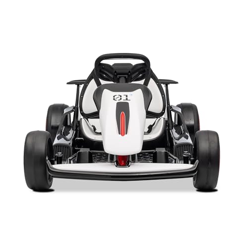Kids Go Kart, 24V Electric Drift Car with Dual 200W Motors, 2-Speed, White B188186