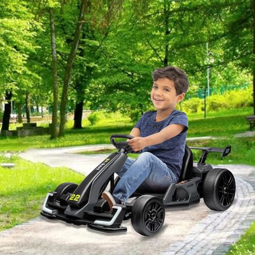 24V Electric Drift Go Kart for Kids, Adjustable Seat, 8mph C10094