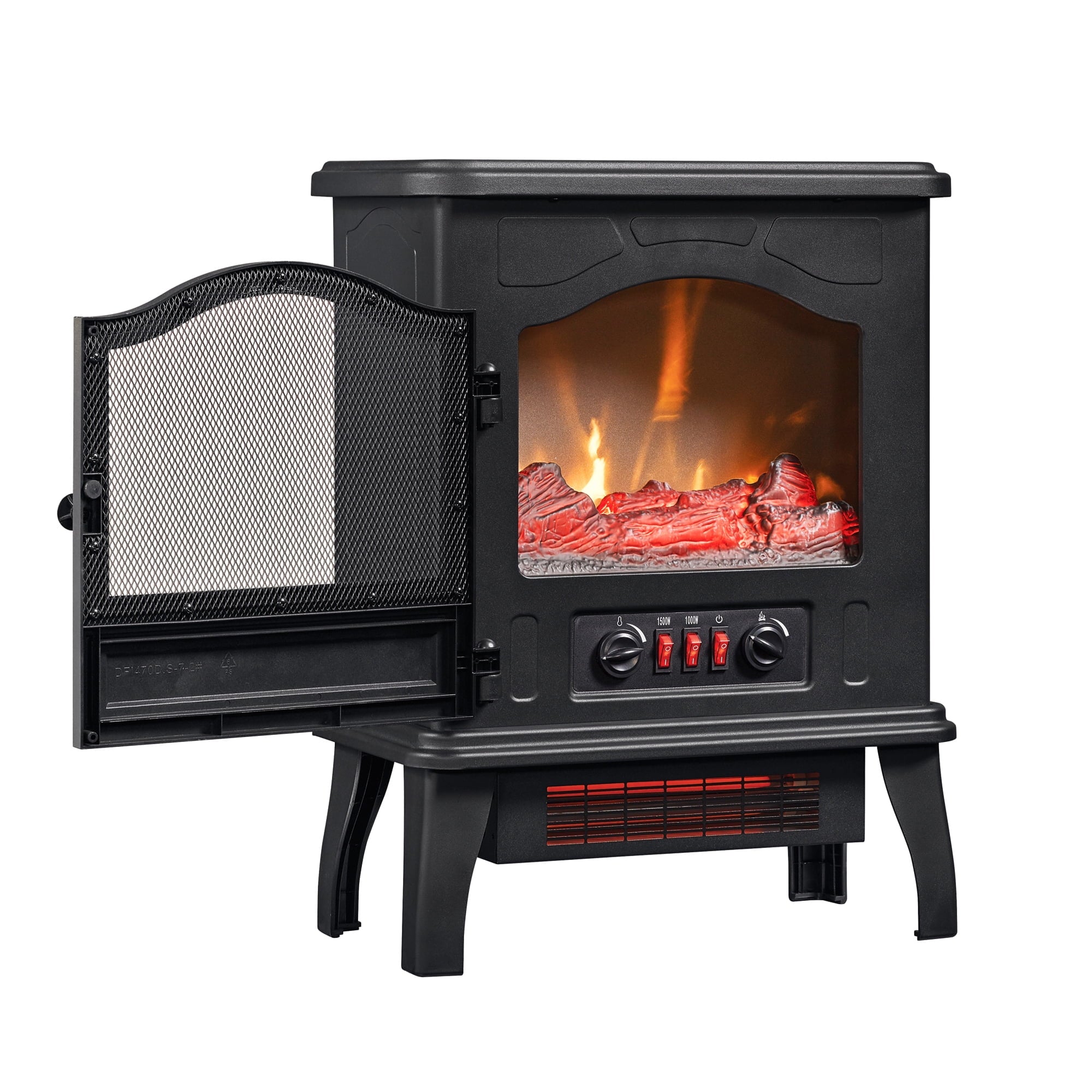 Infrared Quartz Electric Stove Heater, 1500W, Black I5759