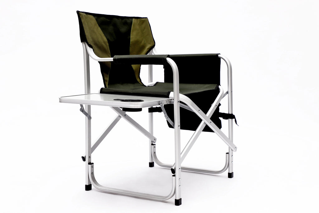 Padded Folding Outdoor Chair with Side Table and Storage Pockets Z2306