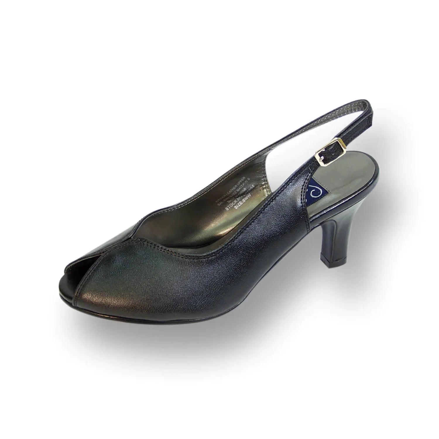 Women's Wide Width Leather Slingback Pumps N64279
